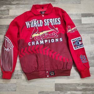 St Louis Cardinals 2006 World Champs Jacket Size M Red Jeff Hamilton MLB Vintage